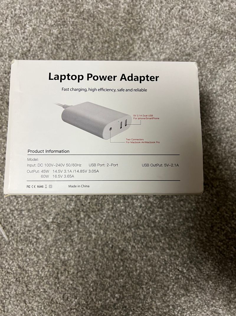 NIB Laptop Power Adapter 5v 2.1A Dual USB for iphone Macbook Air/pro