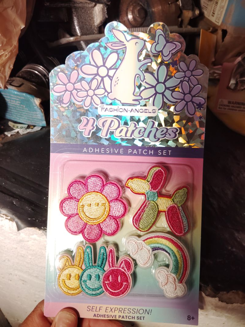 Iron on patches NIB NWT bunny rainbow dog flower 3/3 available