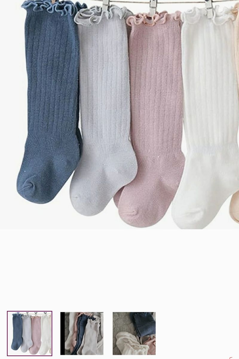 6-12m 5 pair knee high over knee wavy edge socks 5 pair 6 Months
