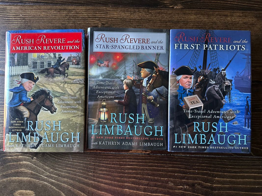 3 Rush Revere books hardback by Rush Limbaugh First Patriots, Star Spangled Banner and American Revolution Youth Chapter Book