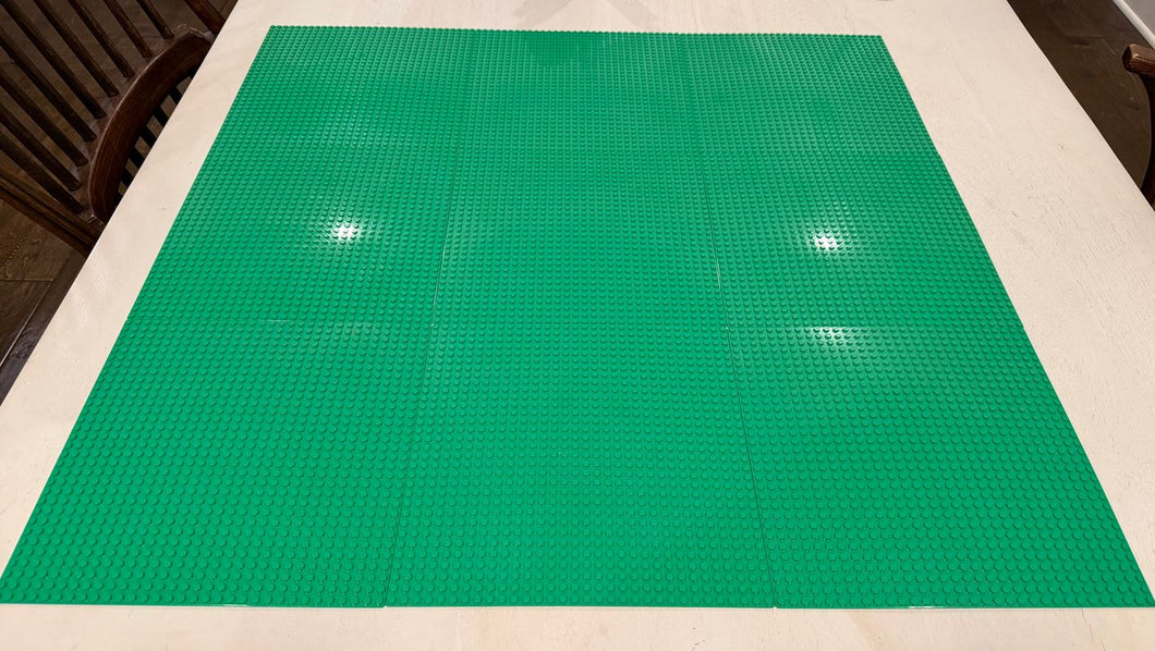 LEGO Dupes Green Base Plates Qty of 9. Size 10x10  Backs are sticky from being on train table Building