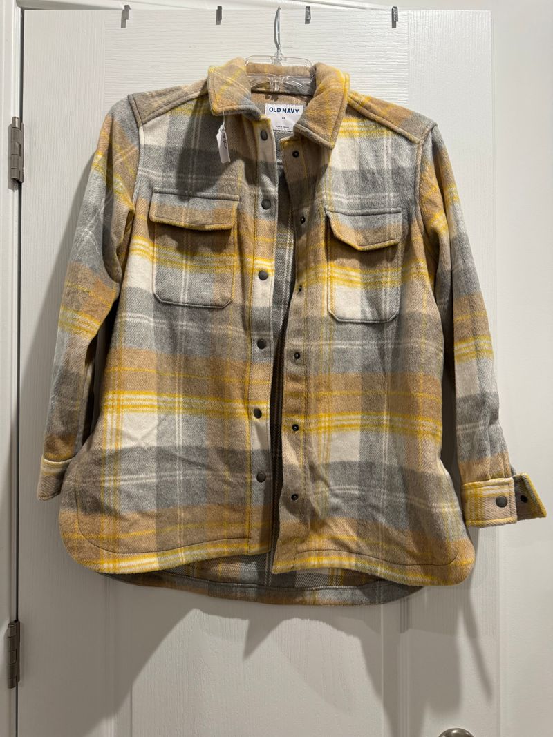 Old Navy NWT Jacket, Yellow Plaid, Paid $26 Women's - XS