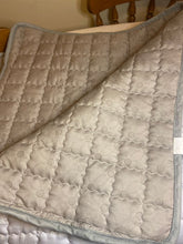 Load image into Gallery viewer, Grey blanket Trees and bears 48 inches down 47 1/2 across Blanket
