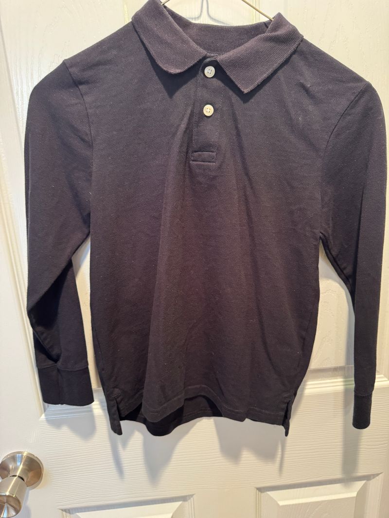 Childrens Place black long sleeve polo  7