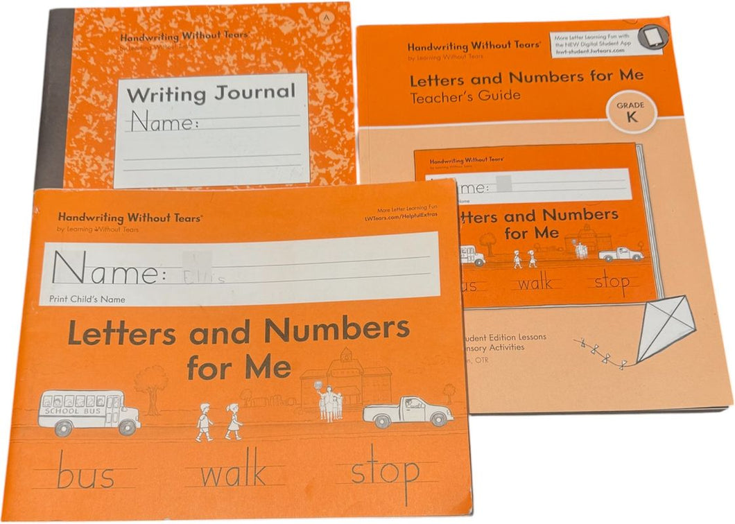Handwriting without Tears Parent Guide writing Journal, Workbook only first few page have been used Homeschool