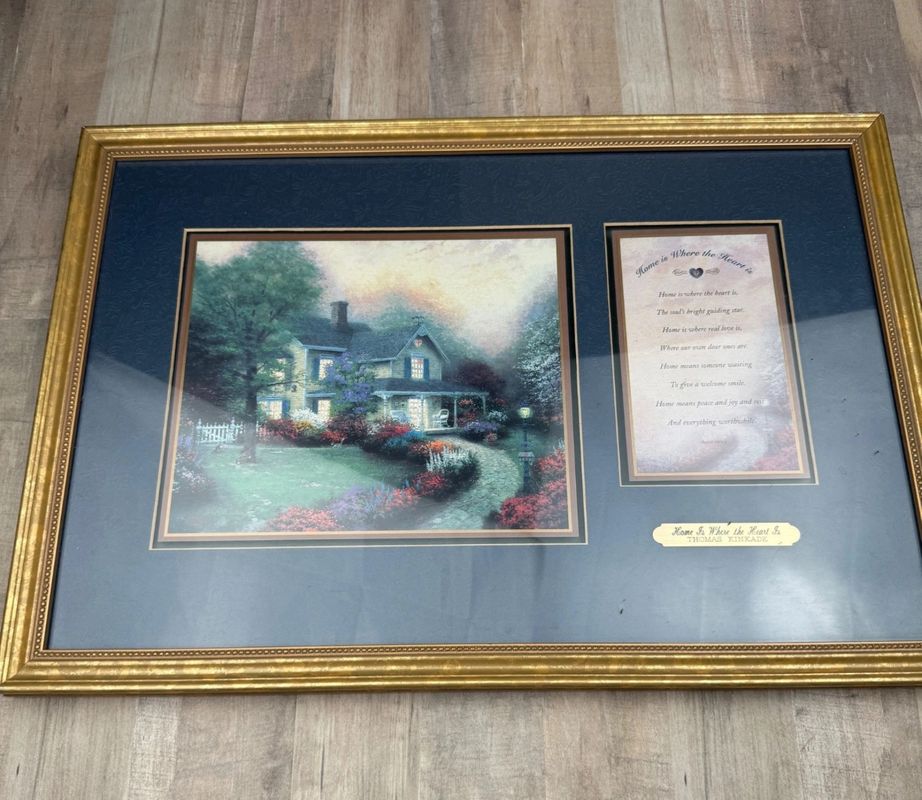 Thomas kinkade 19x13 home os where the heart is framed