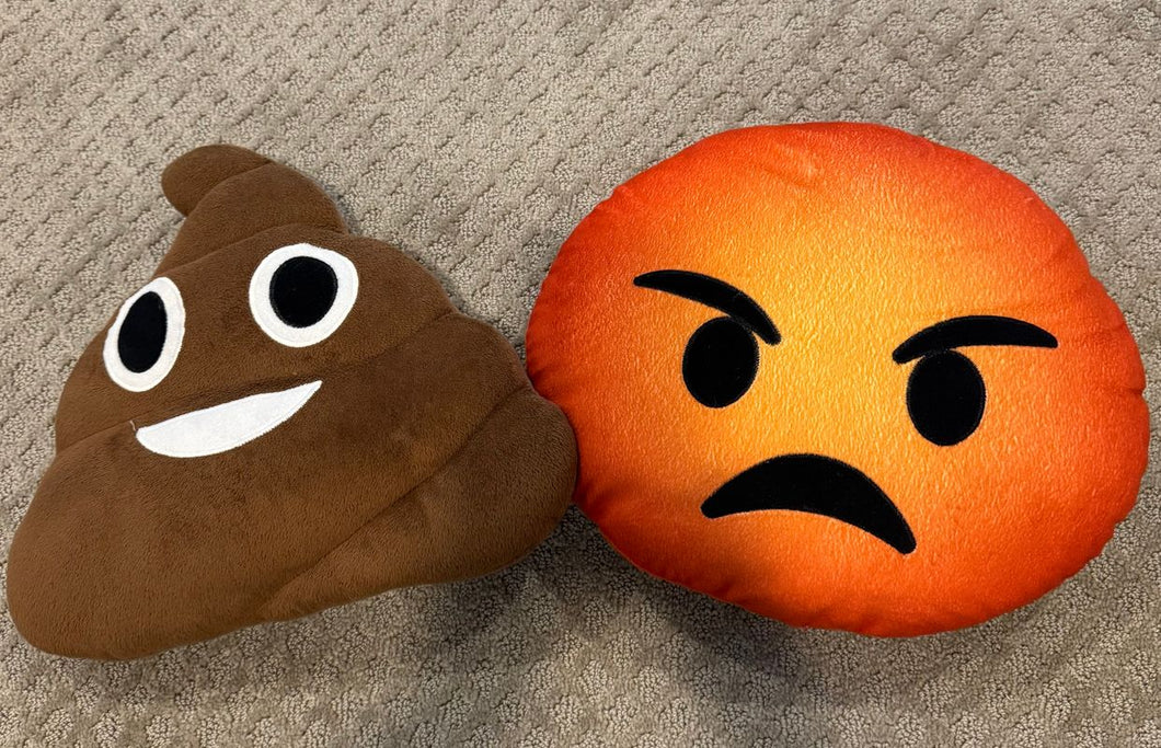 Emojis Poop and angry emoji plushies 11 H x 12 L Plush Toys