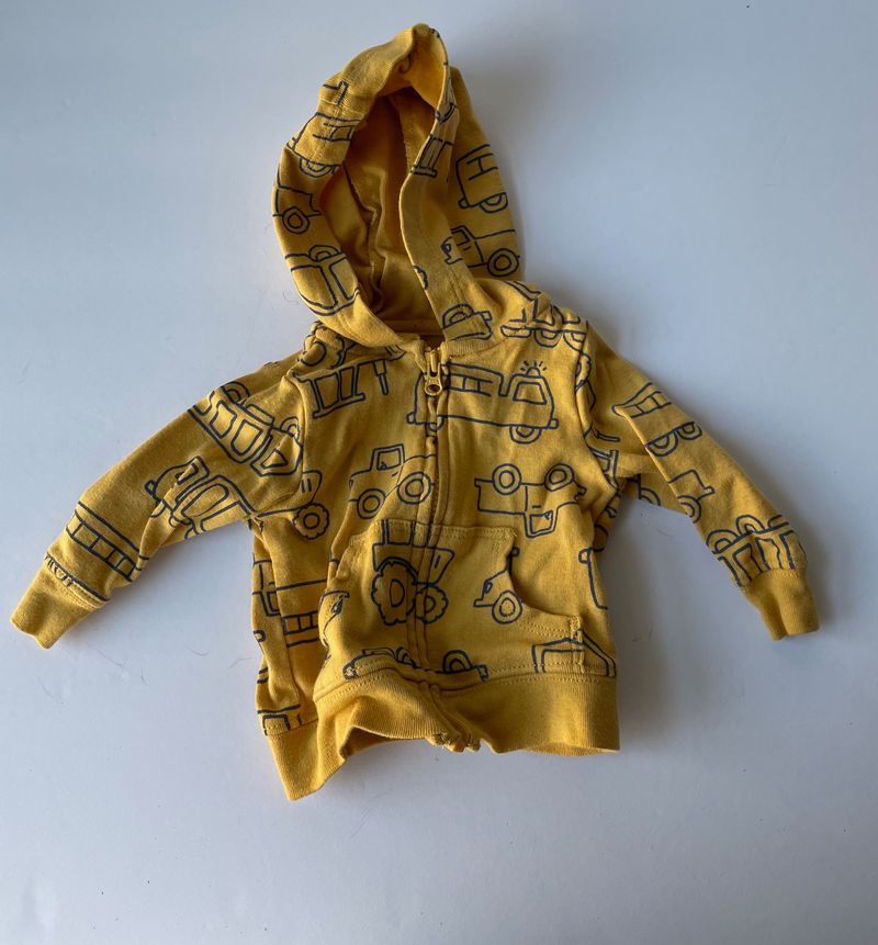 Carters - newborn yellow zip up hoodie  Newborn