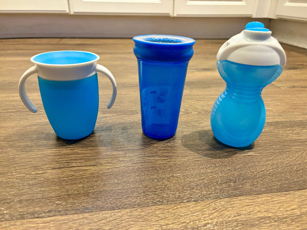 3 toddler cups Munchkin and Parents Choice