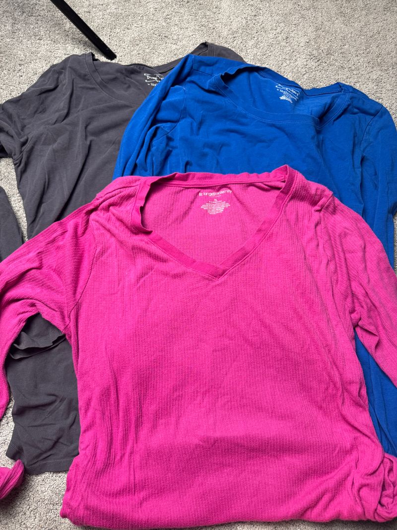 Baby bump 3 long sleeve maternity shirts Women's XL 16