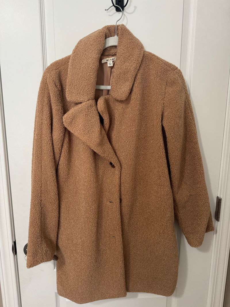 Camel boucle winter coat, size small. Hits below the hip Women's - S
