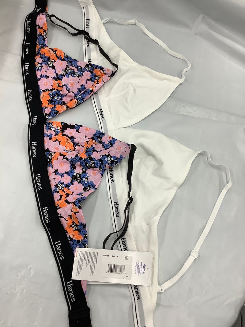 Hanes NWT Hanes Size L 2 pack cotton bralettes