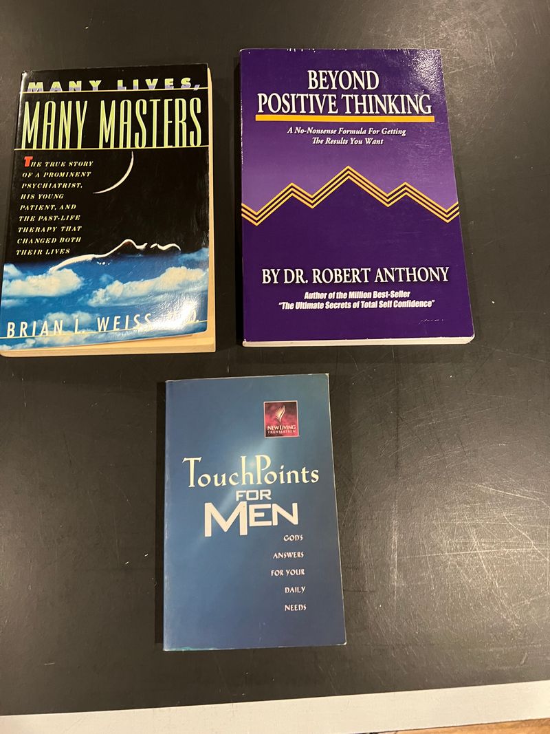 3 books Many lives many masters, positive thinking, touchpoints men Book-Adults
