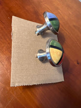 Load image into Gallery viewer, 2 drawer or cabinet pulls Blue/Red/Green/Yellow heavy knobs
