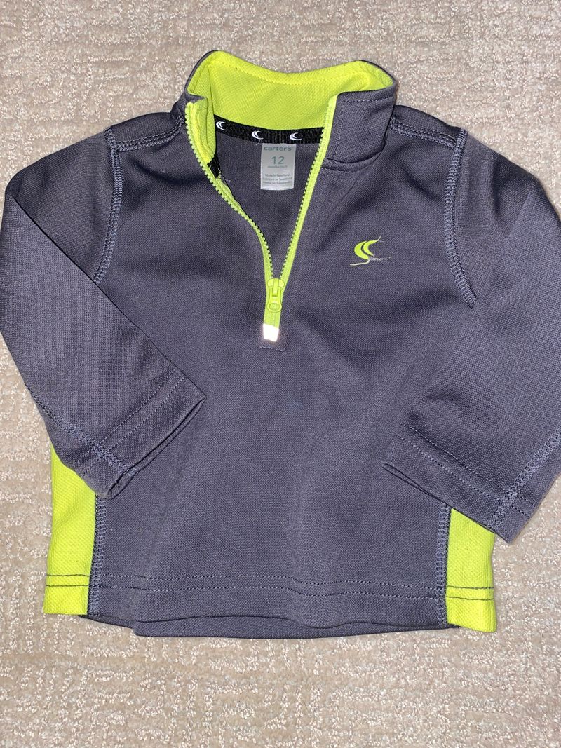 Carters Grey half zip 12 Months