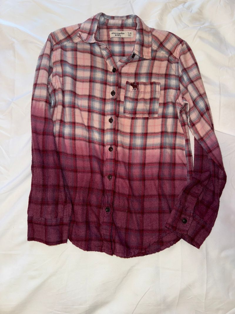 Abercrombie & Fitch Girls pink ombre button up top by Abercrombie & Fitch, 7/8. 7