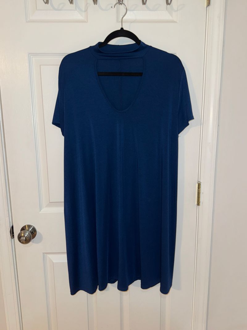 styleup Blue dress with neck detailing Women's - XXL