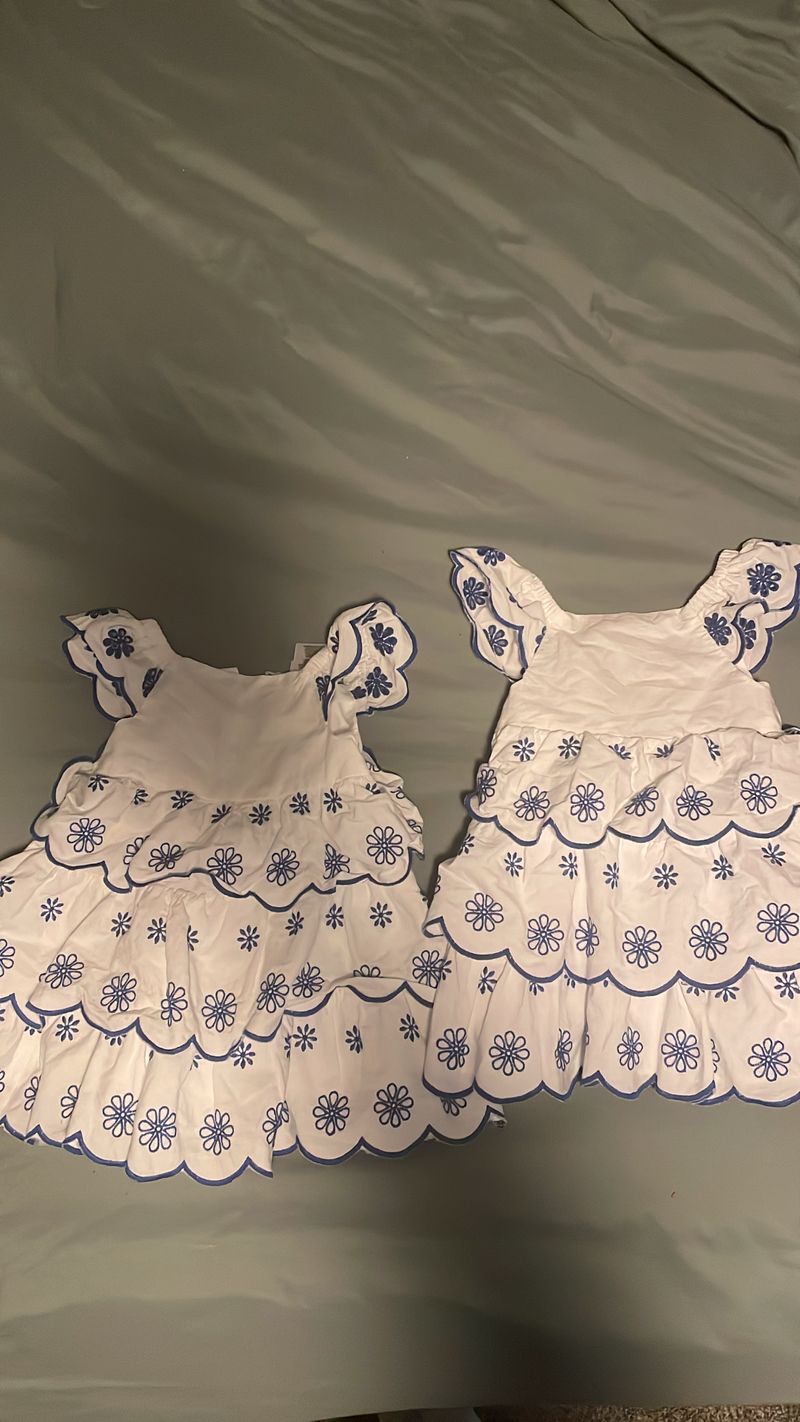 White and blue dresses  18 Months