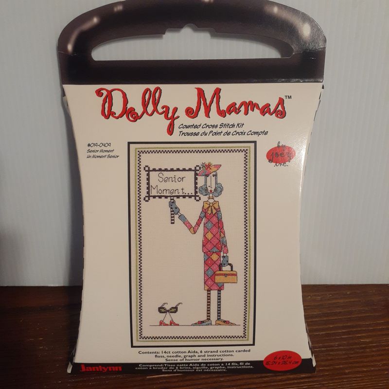 NEW - Dolly Mamas by Janlynn counted cross stick kit - Senior Moment