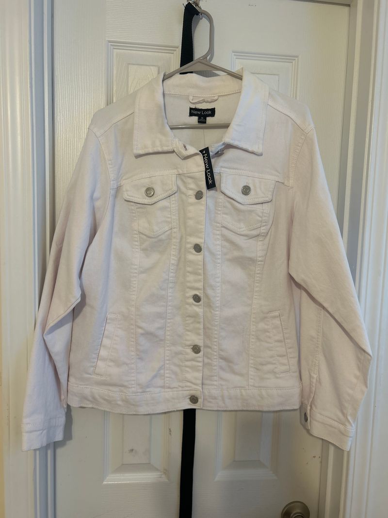 New look 1X white blue Jean jacket NWT Women's - XL