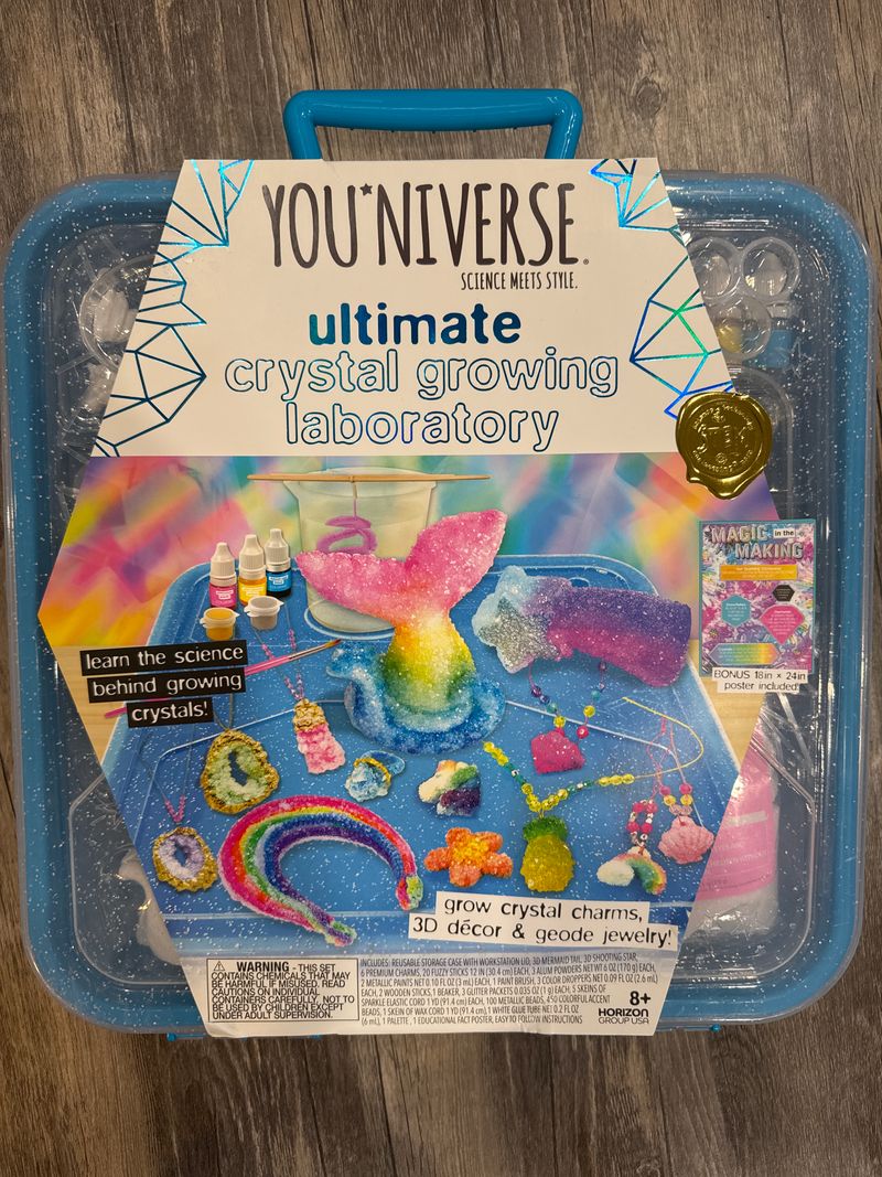 Youniverse ultimate crystal growing laboratory NIB Never opened. Includes case, poster, charms, decor, jewelry