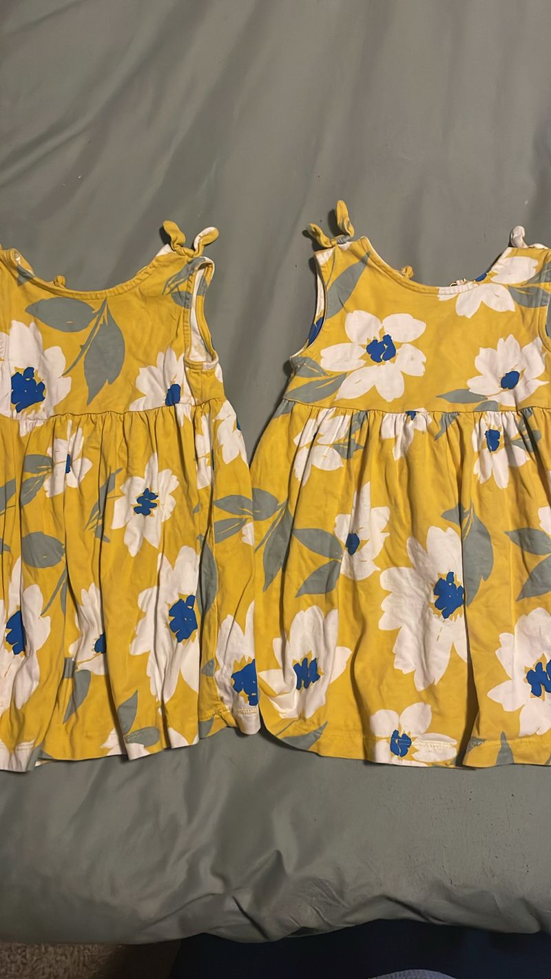 Carters Yellow and blue dress 24 Months