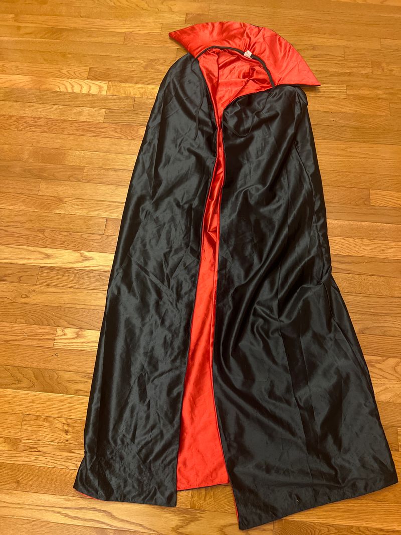 One size, adult male Black and red Dracula thicker cape Adult