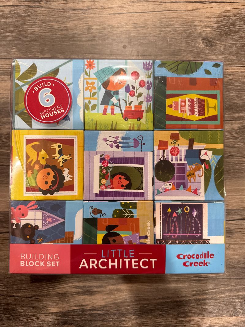 Crocodile Creek Little Architect building block st Builds 6 basic houses. Heavy duty cardboard blocks Building