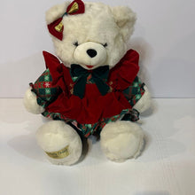 Load image into Gallery viewer, 1997 Snowflake Teddy, 22in Vintage Plush, White Holiday Bear w/  Dress Plush Toys
