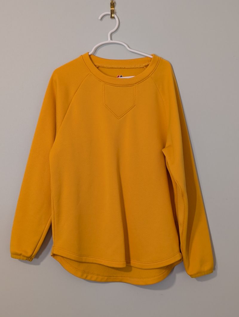 Majestic size small Golden Yellow Long sleeve baseball shirt 8