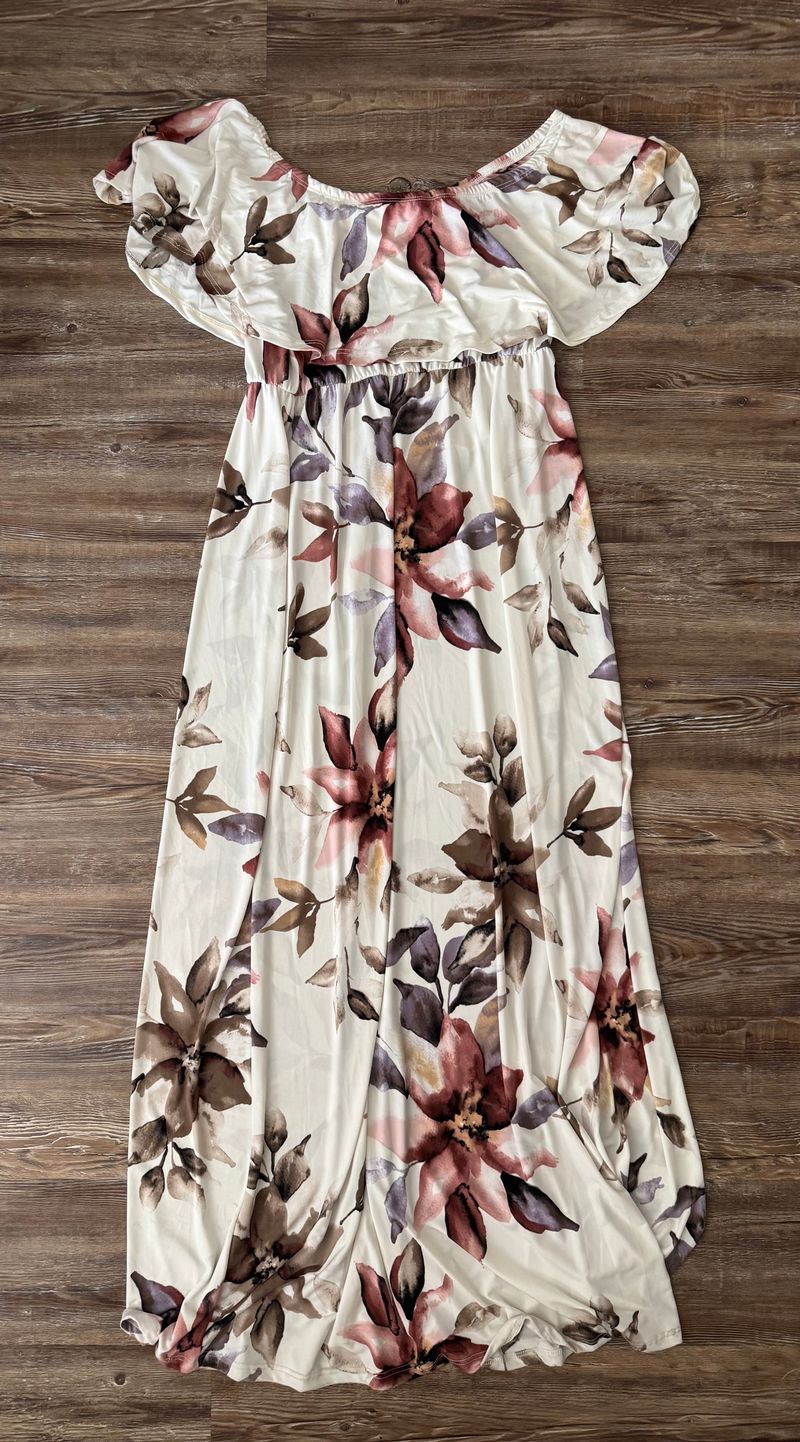 Hello Miz XL Maternity, EUC Floral off the shoulder formal dress Women's XL 16