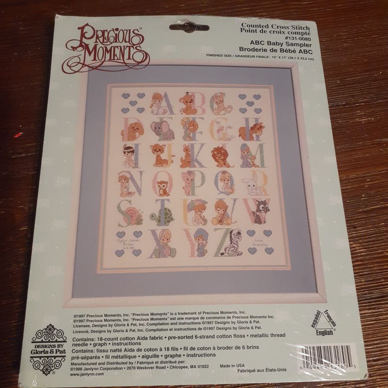 Precious Moments counted cross stitch - ABC Baby Sampler