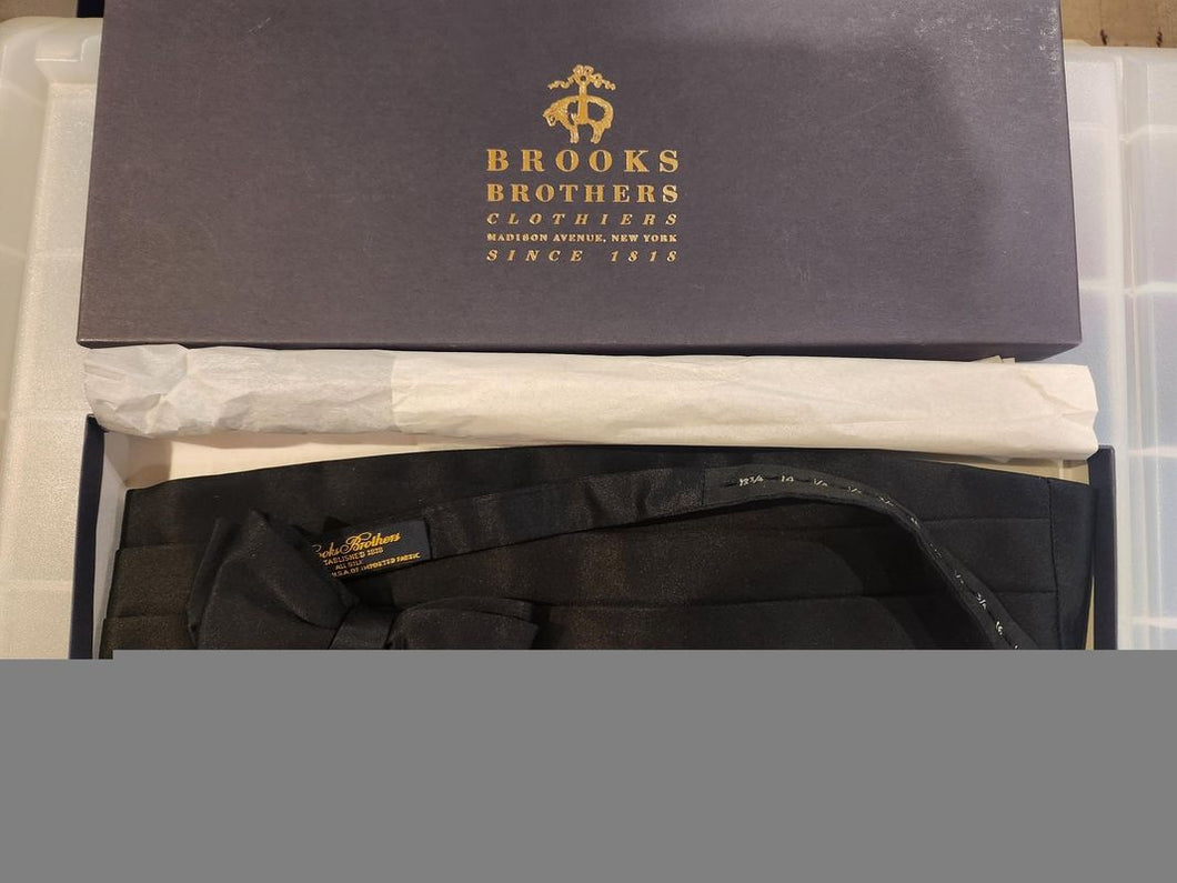 Brooks brothers Cumberbun/tie, blk silk, new Men's - M