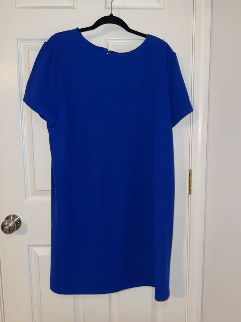 She and Sky blue dress with peephole button detail at back neckline Women's - XL