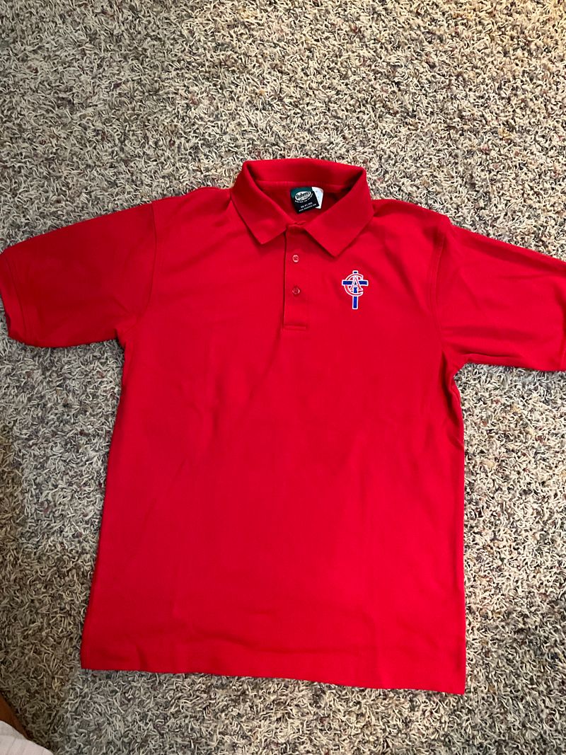 CAL Red Short Sleeve Polo  Men's - M