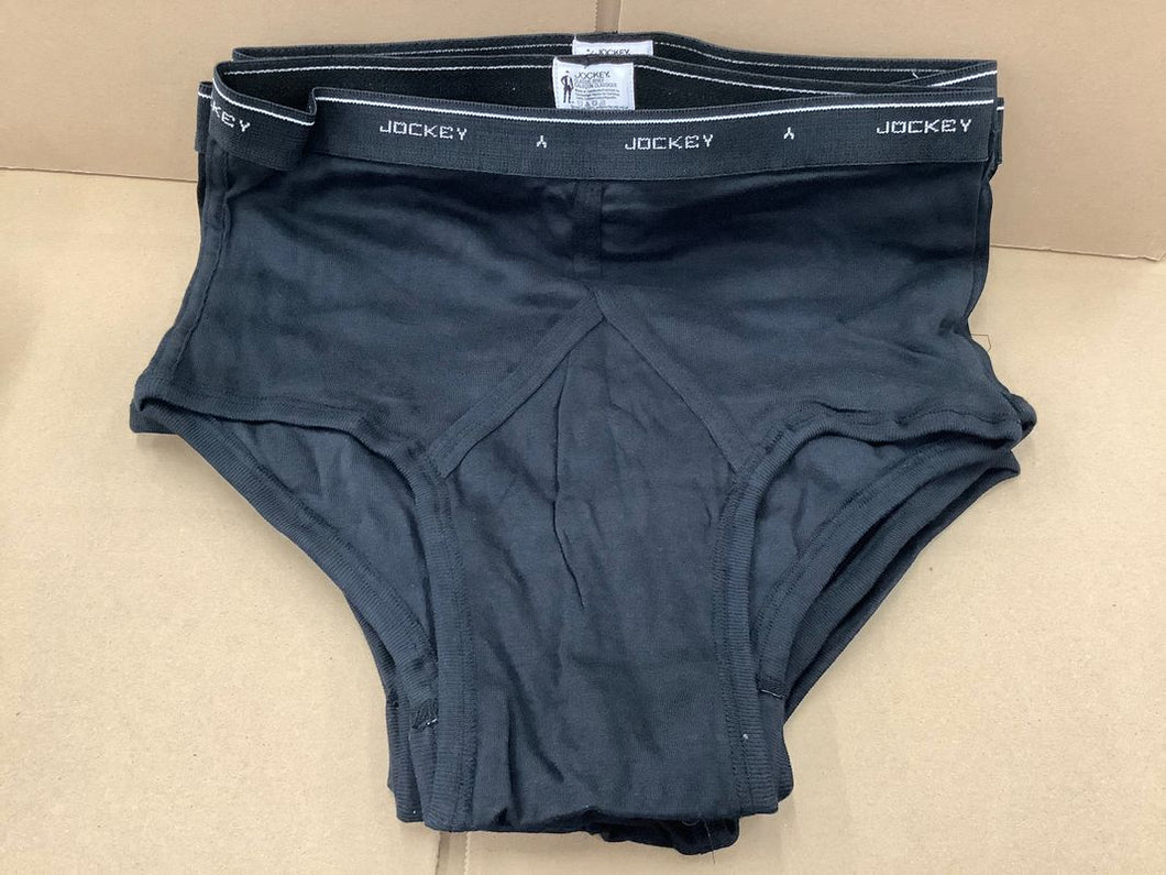 Jockey NWOT Size 38, 6 Pack Classic Briefs, Black, 100% Cotton