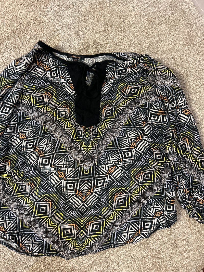 L maternity long sleeve design shirt L maternity long sleeve shirt Women's Large 12-14