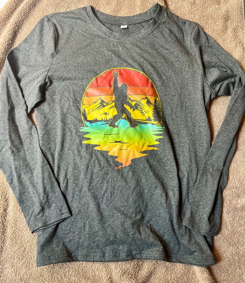 Sasquatch tee Grey long sleeve tee NWOT Men's - XS