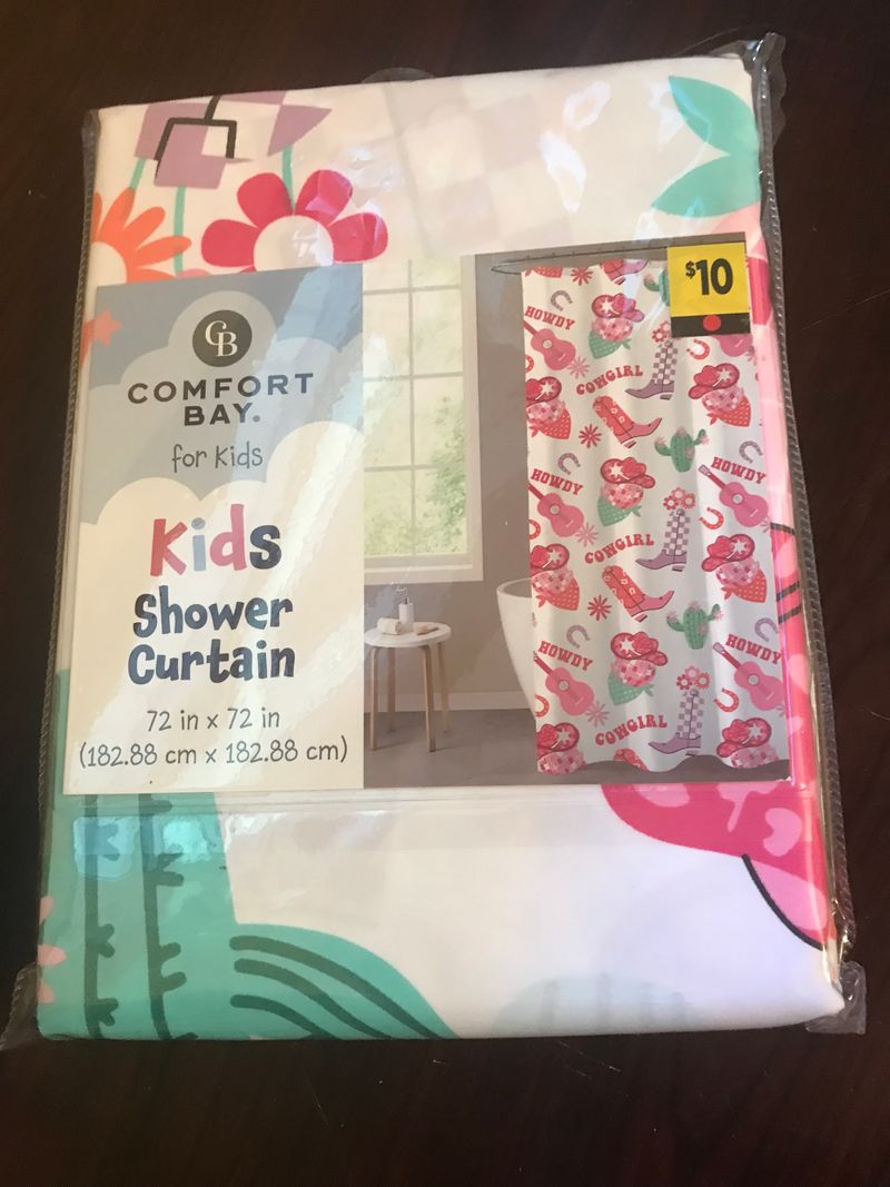 NEW NEW pink cowgirl shower curtain