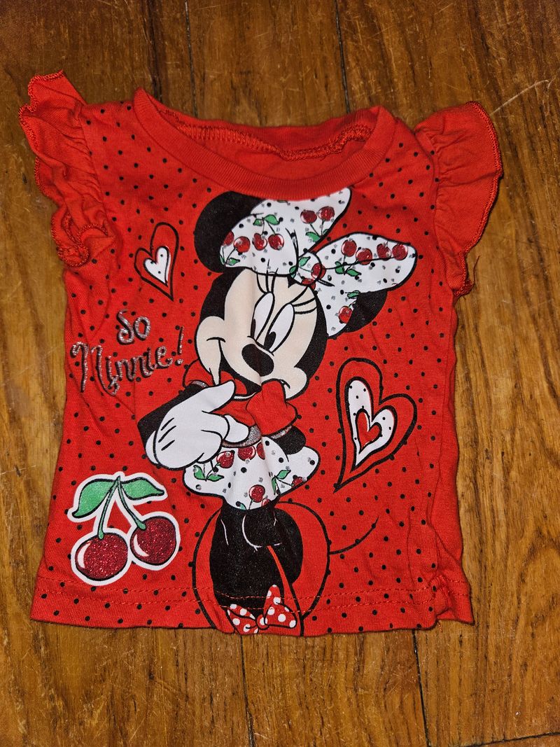 Disney Cherry minnie mouse shirt size 12m 12 Months