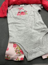 Load image into Gallery viewer, Laura Ashley 3 pc set NWT top/onesieleggings 3 Months

