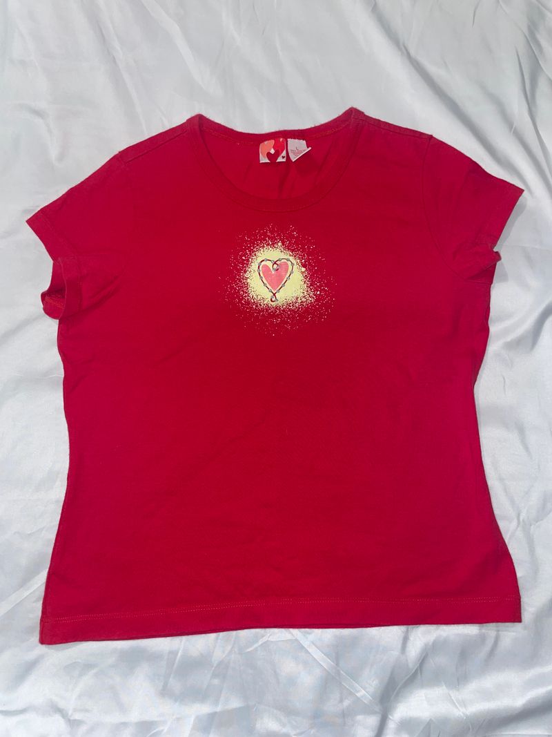 Red bling heart shirt  Women's - L