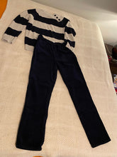 Load image into Gallery viewer, Zara Blue Corduroy Pants &amp; Striped Sweater  14
