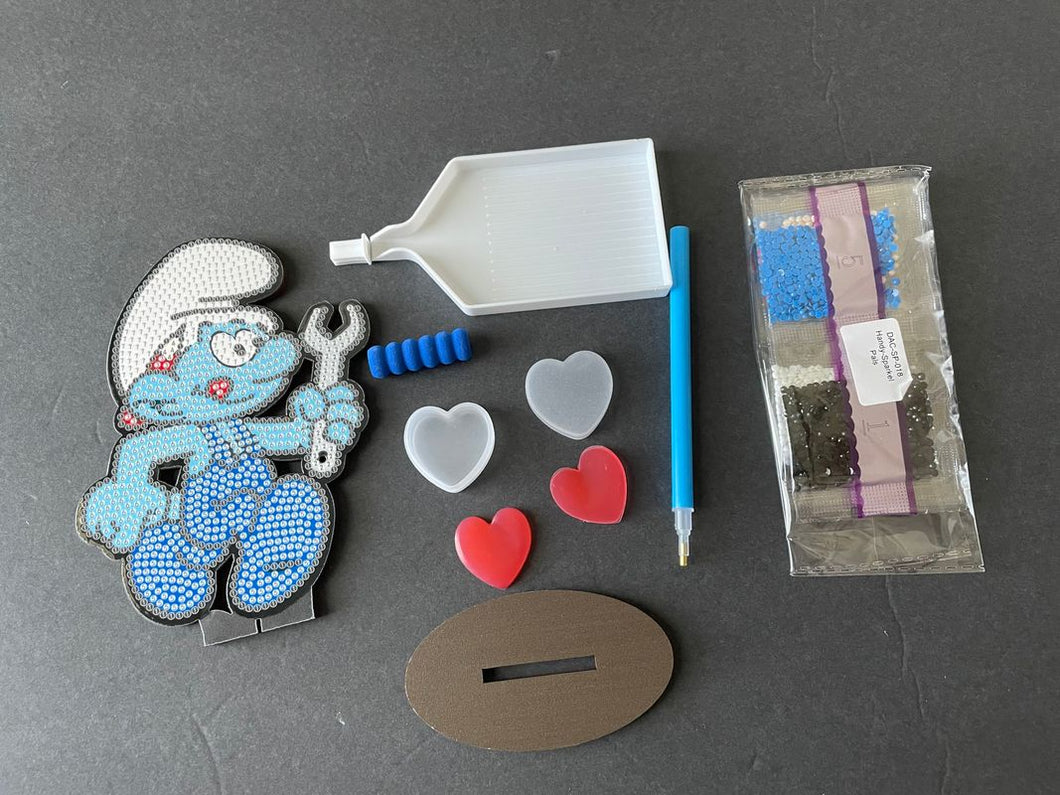 NWOT - Diamond Painting - Handy Smurf Wooden stand up figure