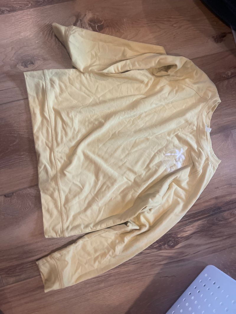 Bixby Yellow long sleeve sweatshirt with high tide, good vibes on the b 12