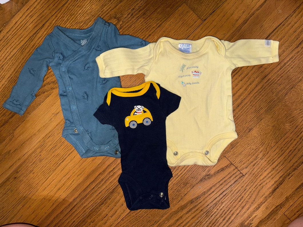 3 preemie onesies  Preemie