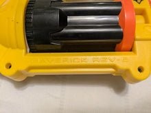 Load image into Gallery viewer, Nerf Maverick Rev 6 Shooter Gun Yellow, Black, Orange, and Grey/Holds 6 Foam Bullets Outdoor
