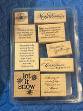 Load image into Gallery viewer, Stampin Up NIB-9 Stampin Up Christmas message stamps
