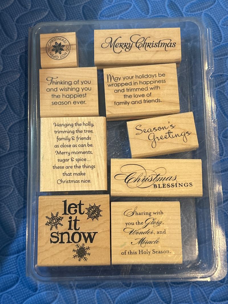 Stampin Up NIB-9 Stampin Up Christmas message stamps