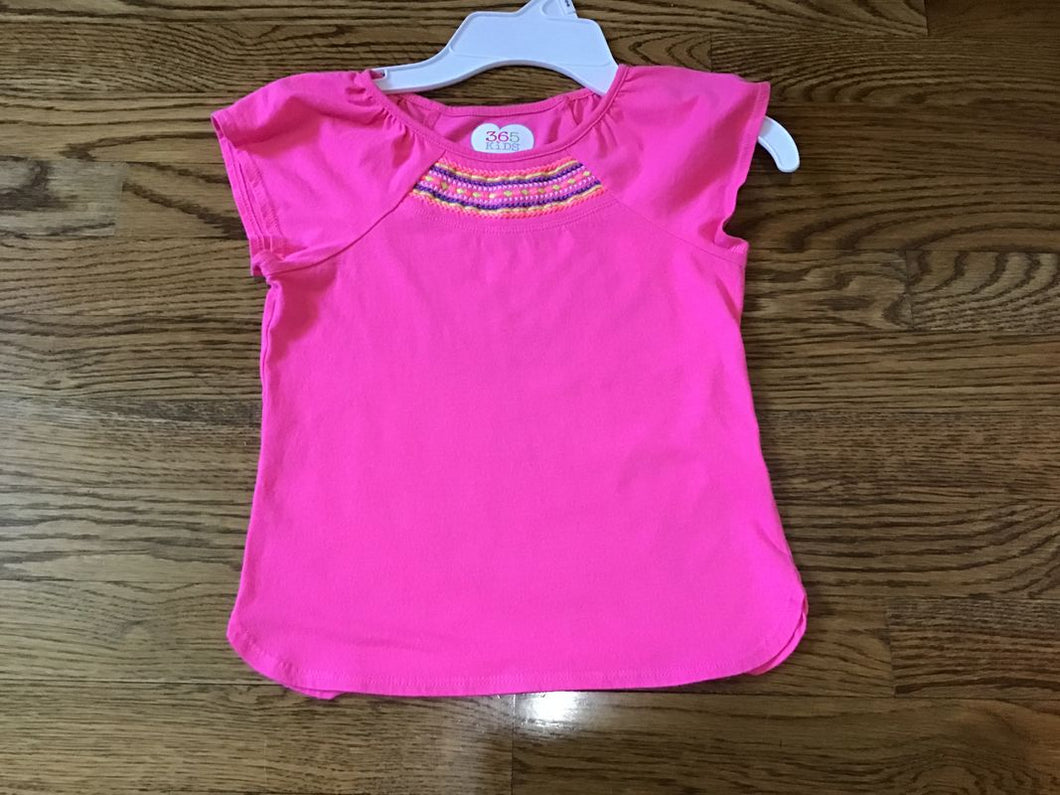 365 Kids Pink Size 6 Cap Sleeve Top Pink Embroidered Size 6 Cap Sleeve Top 6